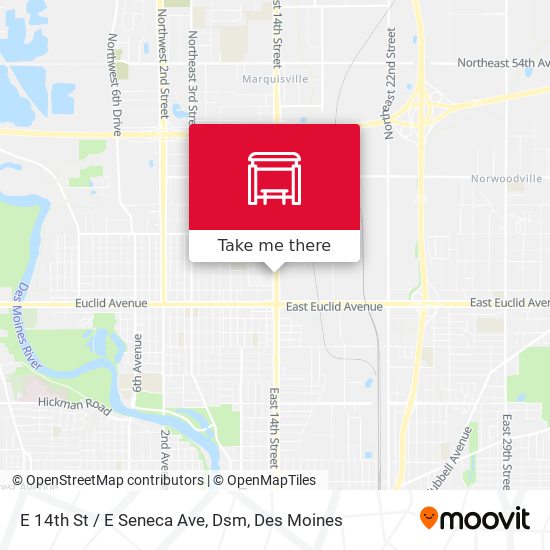 E 14th St / E Seneca Ave, Dsm map