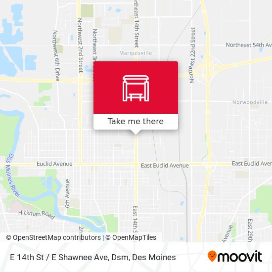 E 14th St / E Shawnee Ave, Dsm map