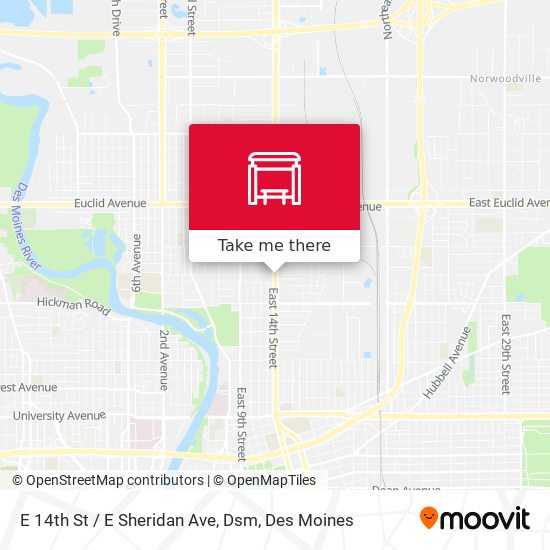 E 14th St / E Sheridan Ave, Dsm map
