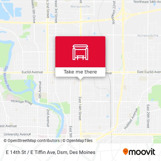 Mapa de E 14th St / E Tiffin Ave, Dsm