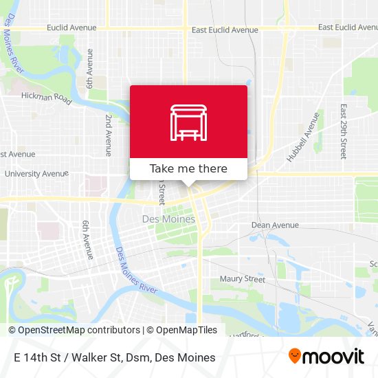 E 14th St / Walker St, Dsm map