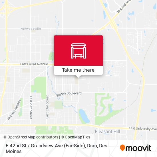 E 42nd St / Grandview Ave (Far-Side), Dsm map