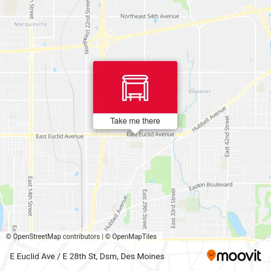 E Euclid Ave / E 28th St, Dsm map