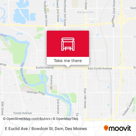 E Euclid Ave / Bowdoin St, Dsm map