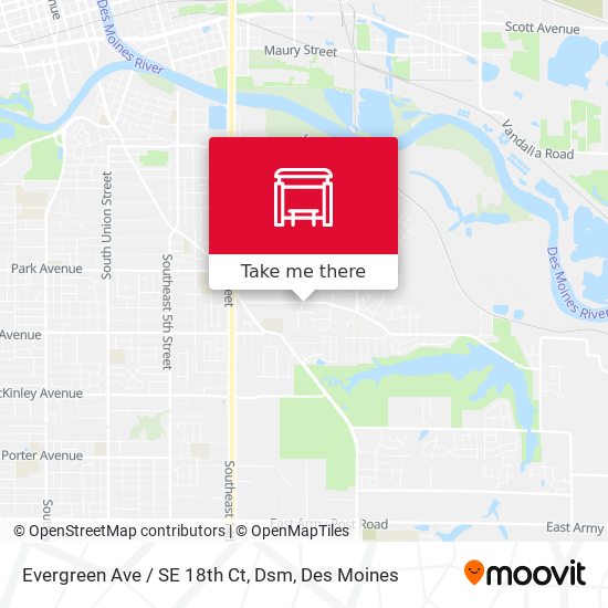 Evergreen Ave / SE 18th Ct, Dsm map