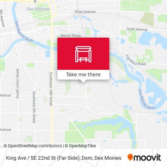 King Ave / SE 22nd St (Far-Side), Dsm map