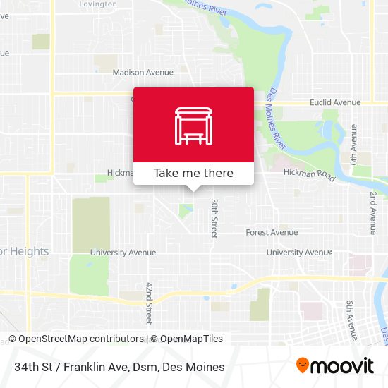 34th St / Franklin Ave, Dsm map