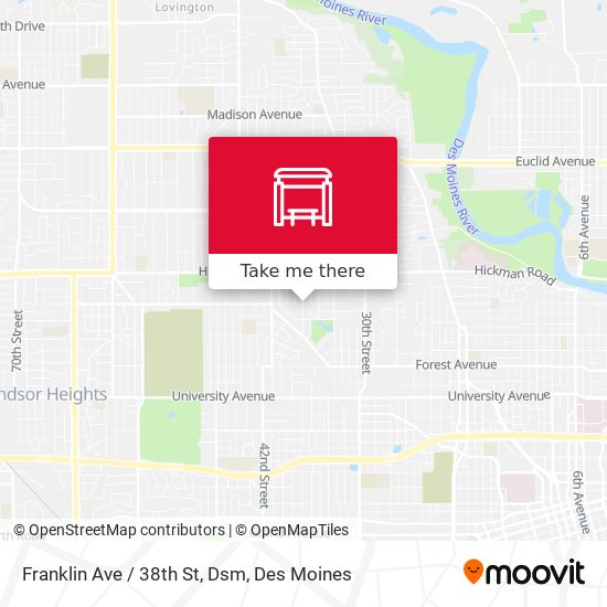 Franklin Ave / 38th St, Dsm map