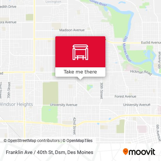 Franklin Ave / 40th St, Dsm map