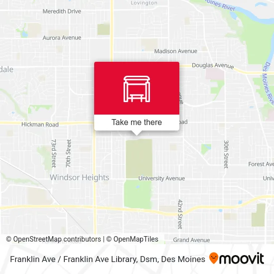 Mapa de Franklin Ave / Franklin Ave Library, Dsm