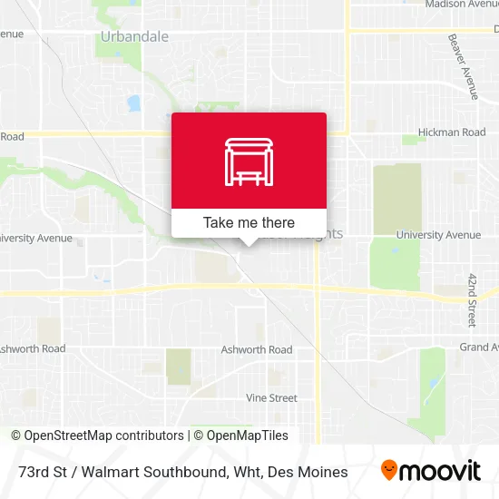 Mapa de 73rd St / Walmart Southbound, Wht