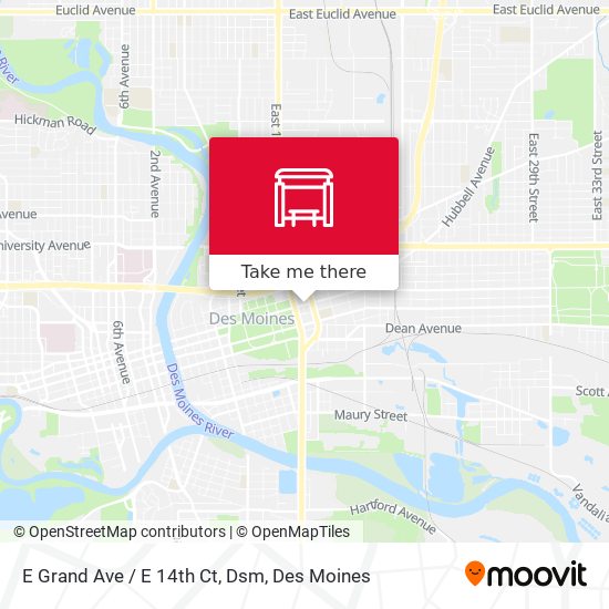 E Grand Ave / E 14th Ct, Dsm map