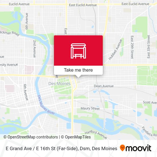E Grand Ave / E 16th St (Far-Side), Dsm map