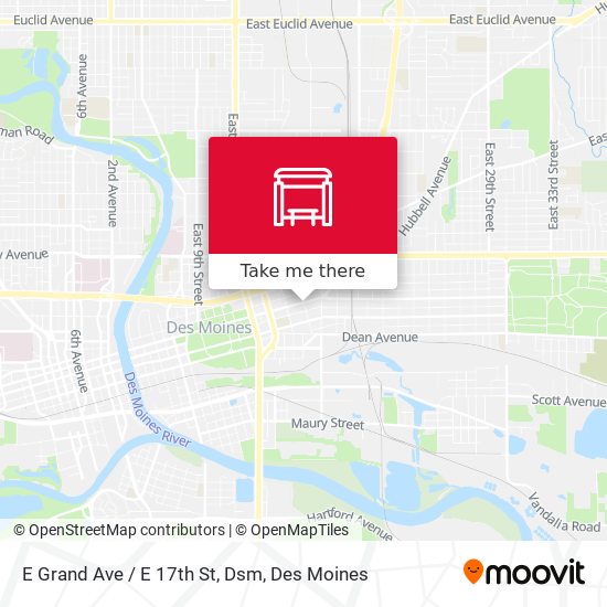 E Grand Ave / E 17th St, Dsm map