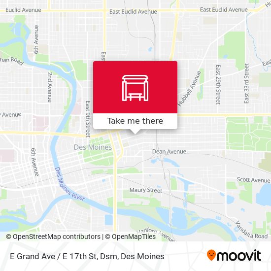 E Grand Ave / E 17th St, Dsm map