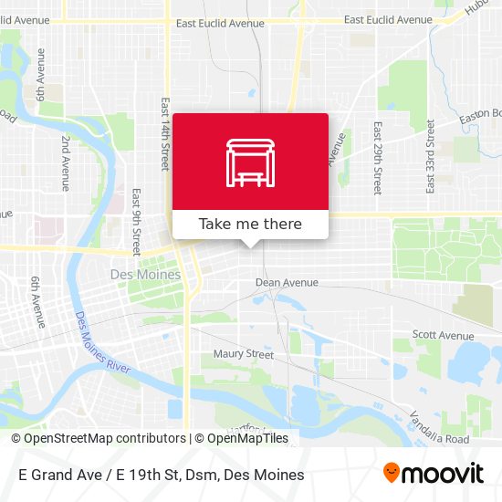Mapa de E Grand Ave / E 19th St, Dsm