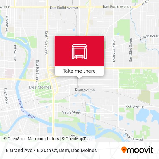 E Grand Ave / E 20th Ct, Dsm map