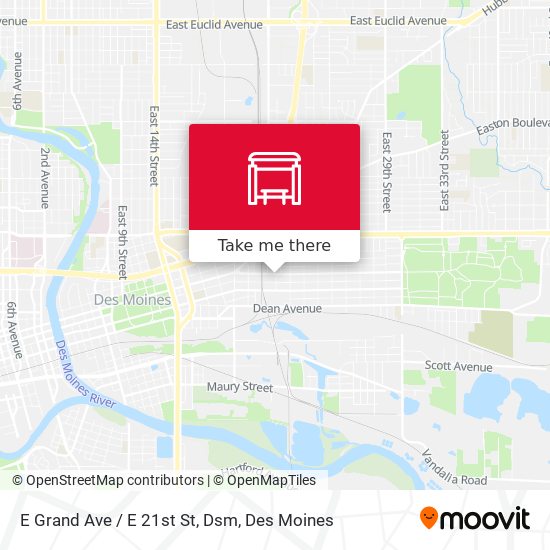 E Grand Ave / E 21st St, Dsm map