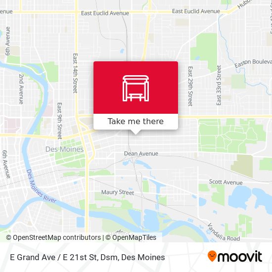 E Grand Ave / E 21st St, Dsm map