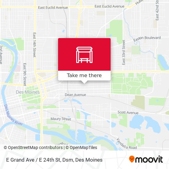 E Grand Ave / E 24th St, Dsm map