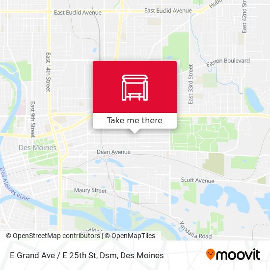 E Grand Ave / E 25th St, Dsm map