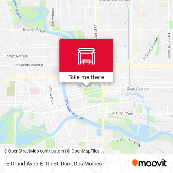E Grand Ave / E 9th St, Dsm map