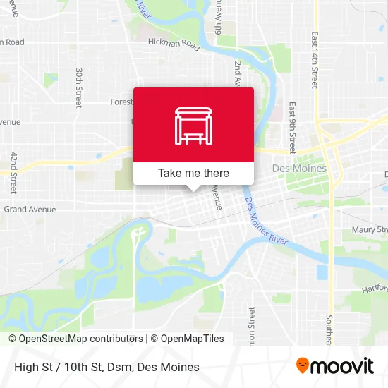 High St / 10th St, Dsm map