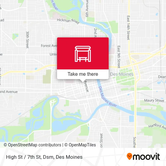 High St / 7th St, Dsm map