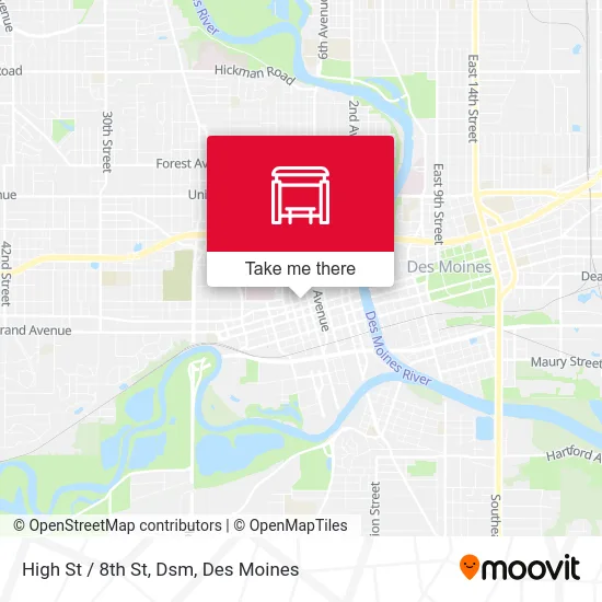 High St / 8th St, Dsm map