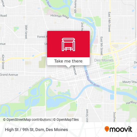 High St / 9th St, Dsm map