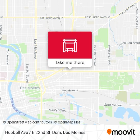 Hubbell Ave / E 22nd St, Dsm map