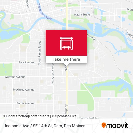 Indianola Ave / SE 14th St, Dsm map
