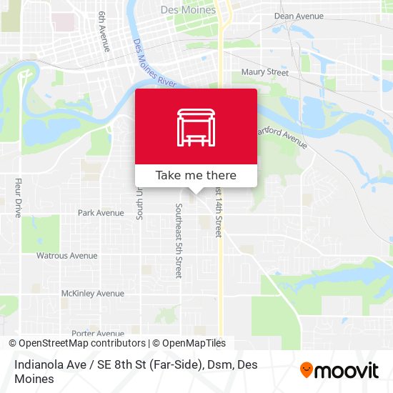 Indianola Ave / SE 8th St (Far-Side), Dsm map