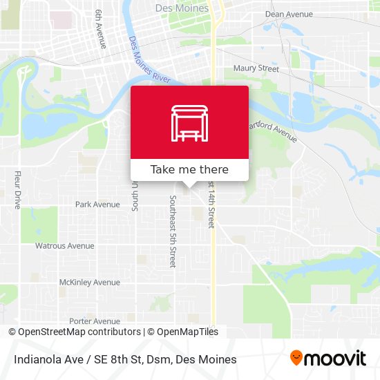 Mapa de Indianola Ave / SE 8th St, Dsm
