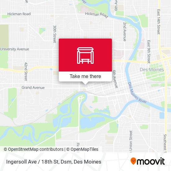 Ingersoll Ave / 18th St, Dsm map