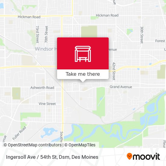 Ingersoll Ave / 54th St, Dsm map