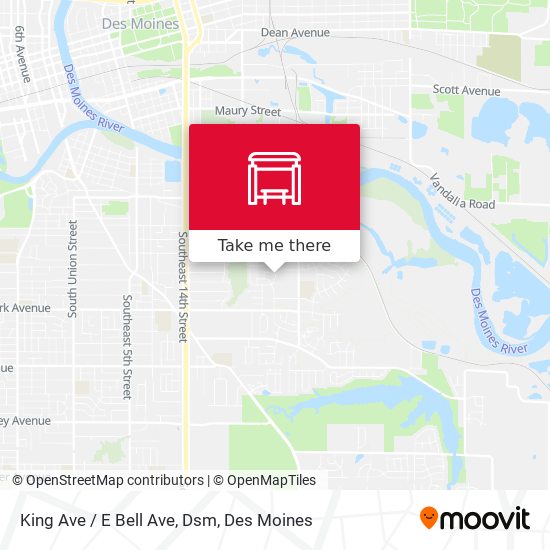 King Ave / E Bell Ave, Dsm map