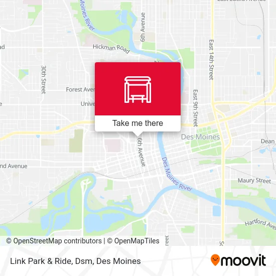 Link Park & Ride, Dsm map