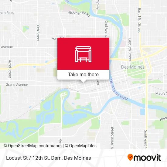 Mapa de Locust St / 12th St, Dsm