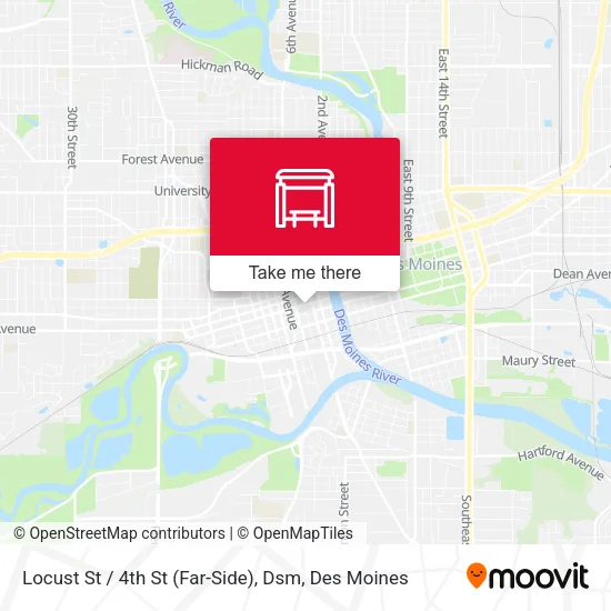 Locust St / 4th St (Far-Side), Dsm map