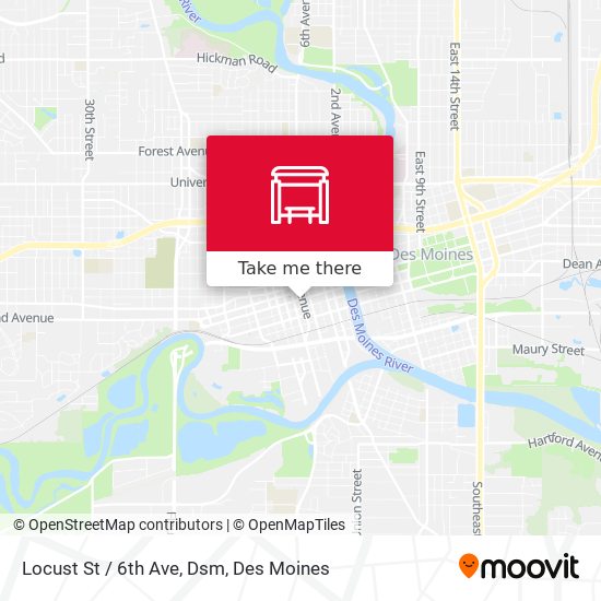Mapa de Locust St / 6th Ave, Dsm