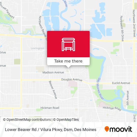 Lower Beaver Rd / Vilura Pkwy, Dsm map