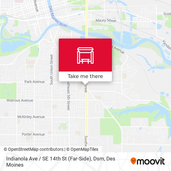 Indianola Ave / SE 14th St (Far-Side), Dsm map