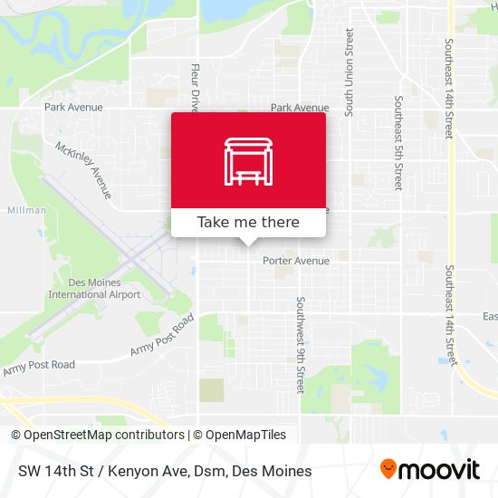 SW 14th St / Kenyon Ave, Dsm map