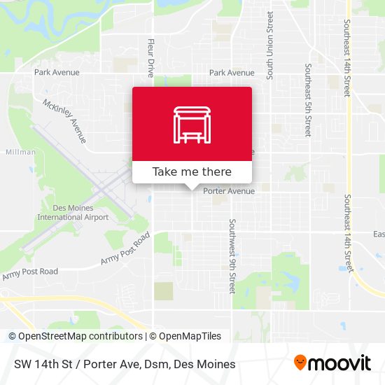 SW 14th St / Porter Ave, Dsm map