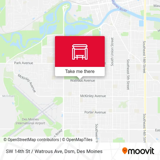 SW 14th St / Watrous Ave, Dsm map