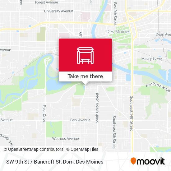 SW 9th St / Bancroft St, Dsm map