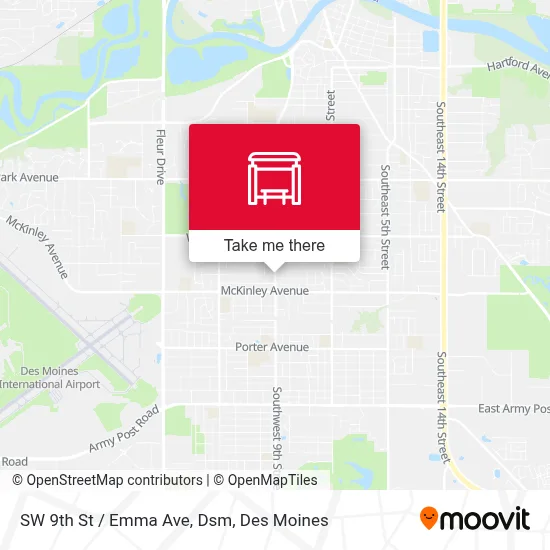 SW 9th St / Emma Ave, Dsm map