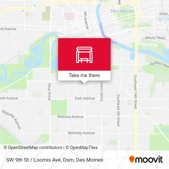 SW 9th St / Loomis Ave, Dsm map