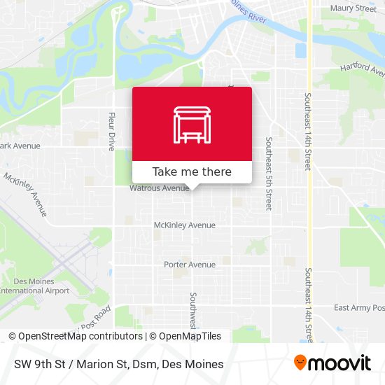 SW 9th St / Marion St, Dsm map